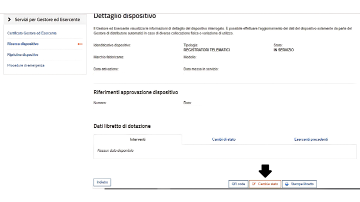 cambia stato